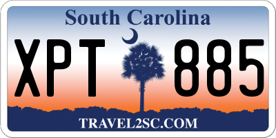 SC license plate XPT885