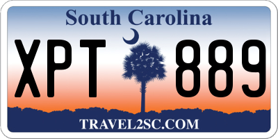 SC license plate XPT889