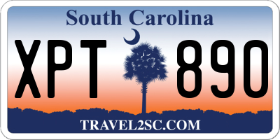 SC license plate XPT890
