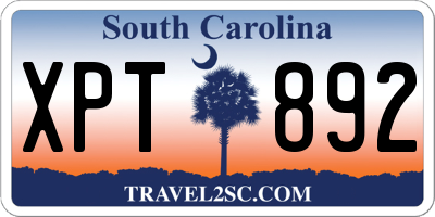 SC license plate XPT892