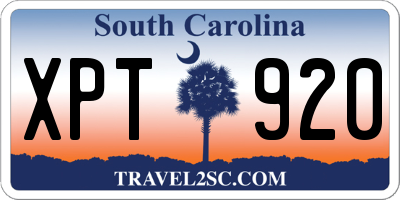 SC license plate XPT920
