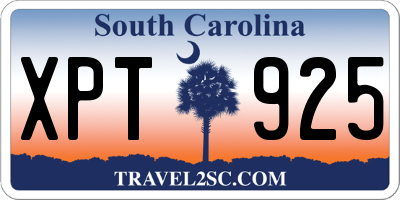 SC license plate XPT925