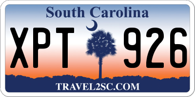 SC license plate XPT926