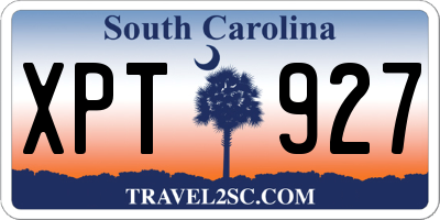 SC license plate XPT927