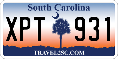 SC license plate XPT931
