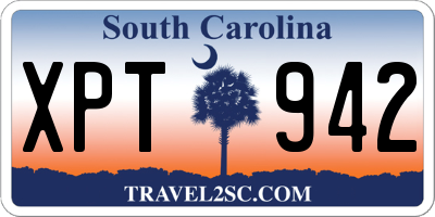 SC license plate XPT942
