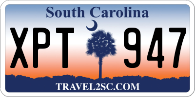 SC license plate XPT947