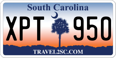 SC license plate XPT950