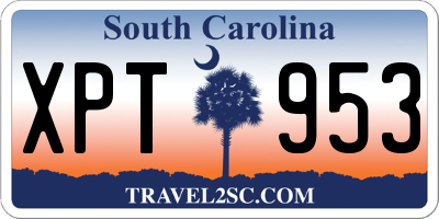 SC license plate XPT953