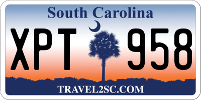 SC license plate XPT958