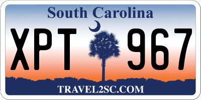 SC license plate XPT967