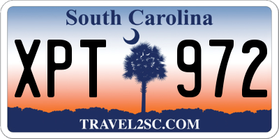 SC license plate XPT972