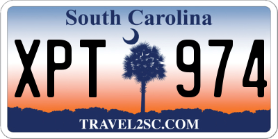 SC license plate XPT974