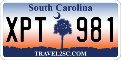 SC license plate XPT981