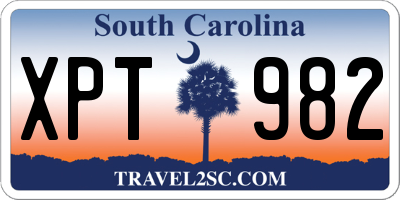 SC license plate XPT982
