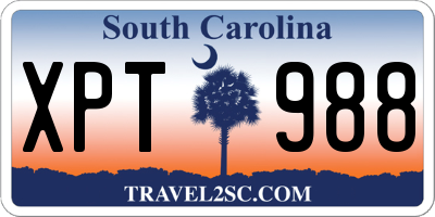 SC license plate XPT988