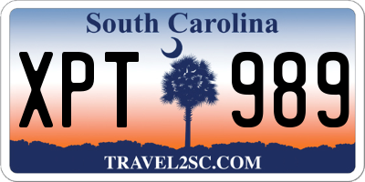 SC license plate XPT989