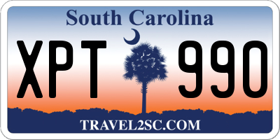 SC license plate XPT990