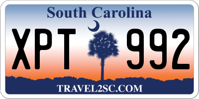 SC license plate XPT992