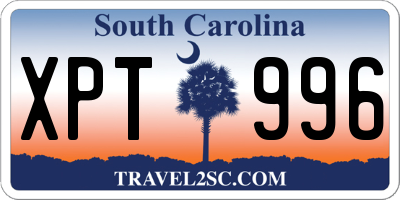SC license plate XPT996
