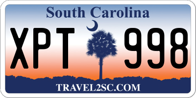 SC license plate XPT998