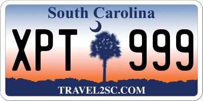 SC license plate XPT999