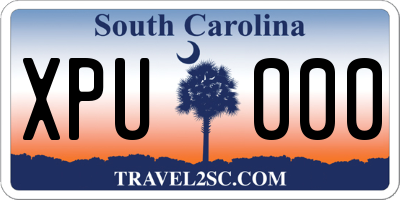 SC license plate XPU000
