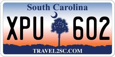 SC license plate XPU602