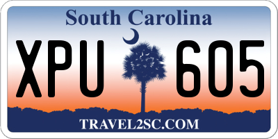 SC license plate XPU605