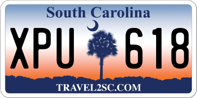 SC license plate XPU618