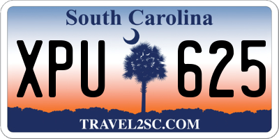 SC license plate XPU625