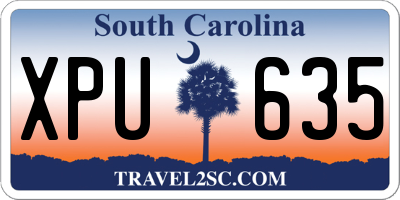 SC license plate XPU635