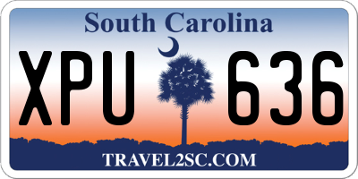 SC license plate XPU636