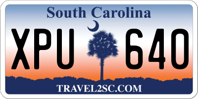 SC license plate XPU640