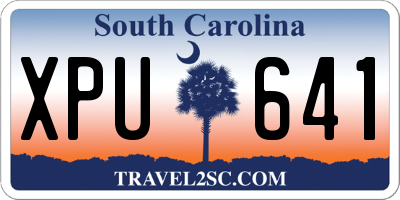 SC license plate XPU641