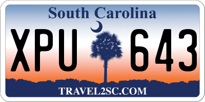 SC license plate XPU643