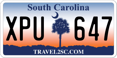 SC license plate XPU647