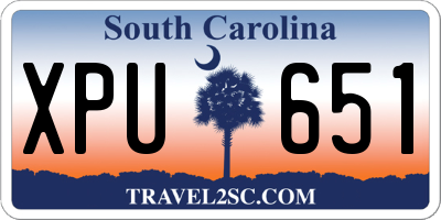 SC license plate XPU651