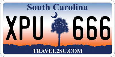 SC license plate XPU666