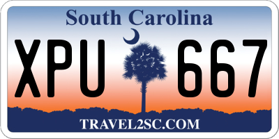 SC license plate XPU667