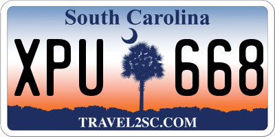 SC license plate XPU668