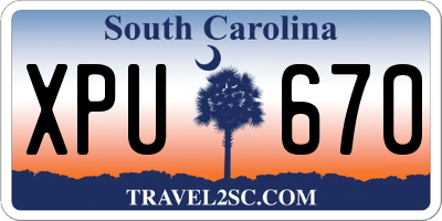 SC license plate XPU670