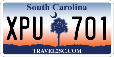 SC license plate XPU701