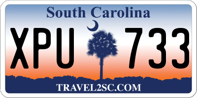 SC license plate XPU733