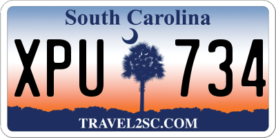 SC license plate XPU734