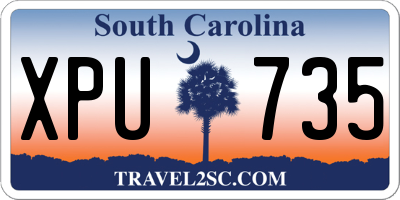 SC license plate XPU735