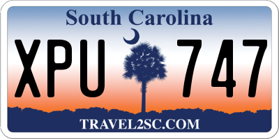 SC license plate XPU747