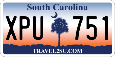 SC license plate XPU751