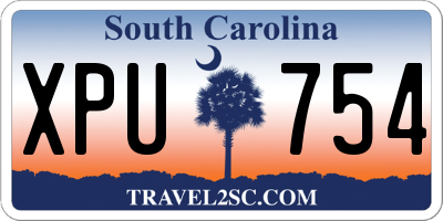 SC license plate XPU754