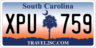 SC license plate XPU759